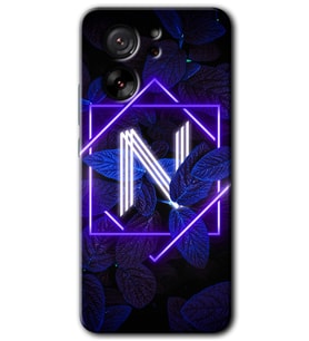 Xiaomi Mi 13T Pro Kılıf HD Desen Baskılı Arka Kapak - Dark Neon Yaprak N Harfi