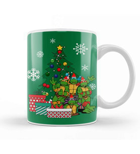 Teenage Mutant Ninja Turtles Around The Christmas Tree Kupa Bardak Porselen