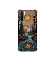 PrintiFy Oppo A91 ile Uyumlu Simya Serisi Girdaplar Tasarımlı Uv Baskılı Köşe Korumalı Antişok Kılıf