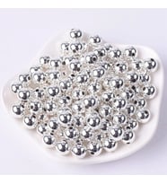 50 Adet Gümüş Silver Metalize 14mm Parlak Boncuk - Hobi Boncuk - Parlak Gold 
