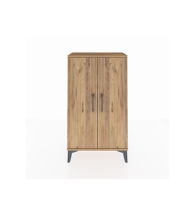 Arges Komodin 2 Raflı 2 Kapaklı 60x30x106 Çam-Çam