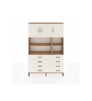 Arges Gardrop 8 Raflı 8 Çekmeceli 3 Kapaklı 132x30x195 Çam-Aytaşı