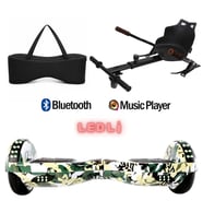 Elektrikli Kaykay Scooter Akıllı Denge Hoverboard + HoverKart + Çanta FULL LEDLİ EXTREM PAKET D07