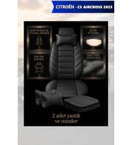 citron c5 aircross 2025 Koltuk ve Kılıf uyumlu Lüks Yastık Minder Siyah 2 Minder 2 Yastık