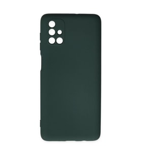 Samsung Galaxy M51 Kılıf Nano İçi Kadife Silikon - Koyu Yeşil