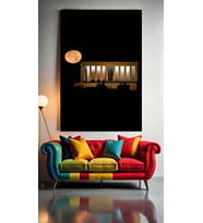 ANITKABİR VE DOLUNAY V1 Ev Duvar Salon Güzellik Salonu Ofis Dükkan Dekarasyon Kanvas Tablo (Çok Renkli)
