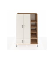 Kronos Dolap 6 Raflı 4 Kapaklı Tek Askılı 132x59x195 Çam-Aytaşı/Çam