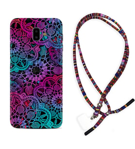 Samsung J6 Plus J7 Prime J7 Pro M20 Kılıf Boyun Asklı Rasta Silikon Colurful Mandala 1667