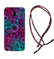 Samsung J6 Plus J7 Prime J7 Pro M20 Kılıf Boyun Asklı Rasta Silikon Colurful Mandala 1667