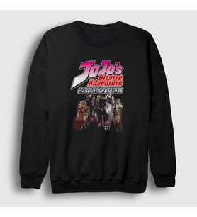 Presmono Unisex Siyah Stardust Crusaders Anime Jojo Sweatshirt 327311tt