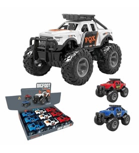 Sürtmeli Bigfoot Off-Road Jeep 1:28 Ölçek - Dev Tekerlekli Dayanıklı Gövde Arazi Aracı (12 cm)