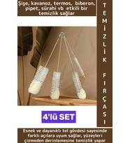 Şişe Kavanoz Termos Biberon Pipet Zor Nokta İç Derin Temizlik Esnek Dayanıklı Yumuşak Tel Fırça Seti