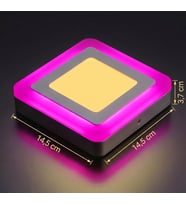 Kare Sıva Üstü Led Spot Armatür 9 WATT Çift Renk Üç Kademe Pembe Günışığı veya Gece Lambası