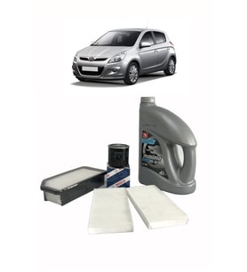 2009-2014 HYUNDAİ İ20 1,2 1.4 BENZİNLİ YAĞ BAKIM SETİ YAĞ VE YAĞ FİLTRESİ POLEN VE HAVA FİLTRESİ PETROL OFİSİ 10W 40