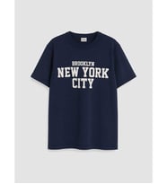 LCW Kids Lacivert New York Baskılı Erkek Çocuk Tişört