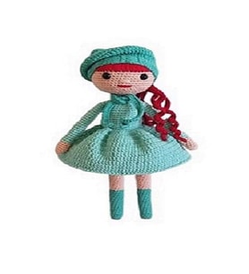 Mint Yeşili Güz Bebek Amigurumi Organik Oyuncak