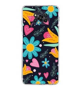 PrintiFy Xiaomi Poco X3 Pro ile Uyumlu 1mm Slim Fit Retro Renkler 1 Baskılı Şeffaf  Kılıf
