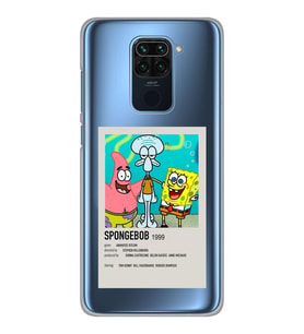 Xiaomi Redmi Note 9 Uyumlu Sunger Bob Minimalist Poster Desenli Şeffaf Telefon Kılıfı