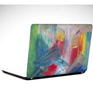 Duru Mavi Yeşil Renkler Soyut Laptop Sticker 14 inch (35X26CM)