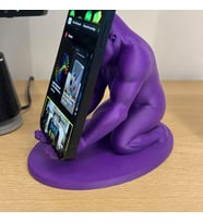 3D Baskı Goril Telefon Tutucu - Kaslı Goril Masaüstü Telefon Standı-Mor