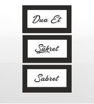 3 Parçalı Dekoratif Dua Et, Şükret, Sabret Tablo (Siyah)