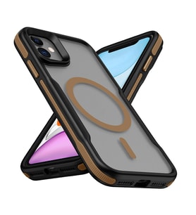 Apple iPhone 11 Kılıf M-safe Şarj Özellikli Renkli Kenar Airbag Şeritli Zore Lamer Kapak