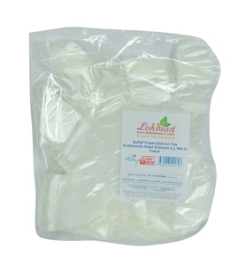 LokmanAVM Şeffaf Poşet Eldiven Tek Kullanımlık Plast Eldiveni (L) 100 lü Paket