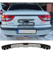 Renault Megane 1 Difüzör Arka Tampon Eki 4 Egzoz Çıkışlı Gri