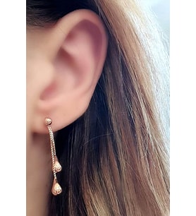 İtalyan tasarımı gümüş rose modern küpe