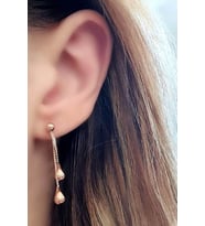 İtalyan tasarımı gümüş rose modern küpe