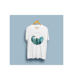 Oversize Dalgalar Tasarım Unisex T-shirt