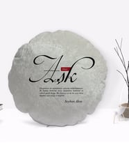 BK Gift Kişiye Özel İsimli Mânâ Aşk Tasarımlı Yuvarlak Dekoratif Kırlent Yastık-1