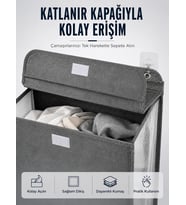 Kapaklı Duvar Tipi Kirli Çamaşır Sepeti Yer Tasarrufu Sağlayan