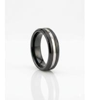 Erkek Silver Renk Çizgi Detay 6 mm Tungsten Yüzük