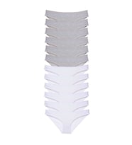 12 adet Süper Eko Set Likralı Kadın Slip Külot Gri Beyaz