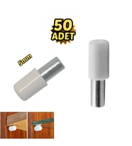 Plastik Başlı Metal Raf Pimi 5 mm Paslanmaz 50’li (Beyaz)