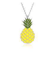 Mineli Ananas Beyaz Gümüş Kolye