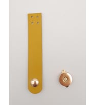 Angel Çanta Aksesuar 11x2 cm Limon Küfü Renk Gerçek Deri Düz Çanta Kapağı Light Gold Metalli