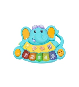 Eğitici Sesli Işıklı Fil Piyano Masalcı Piyano Mavi 8653 (Çok Renkli)