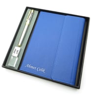 Signator® Codex  N331 Kişiye Özel Defterli Set - İsme Özel Gümüş Kalem + İsme Özel Mavi Defter + İsme Özel 32 GB Usb Bellek  İsme Özel Kutusunda Hediyelik Set (Karışık)