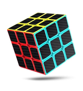 Zeka Küpü Renkli Kaliteli Carbon Fiber Rubik Sabır Küpü 3x3x3 Speed Küp - 1 Adet