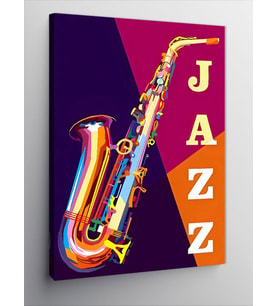 Kanvas Tablo Jazz Temalı Saksafon