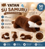 Oyuncak Peluş 50 CM Yatan Su Samuru Ultra Yumuşak Sevimli Su Samuru Peluş Oyuncak