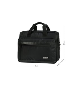 GALB Leather Evrak Cantasi Siyah Unisex 16.5 Inc Koruklu Genisleyebilir Laptop & Cantasi