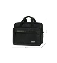 GALB Leather Evrak Cantasi Siyah Unisex 16.5 Inc Koruklu Genisleyebilir Laptop & Cantasi