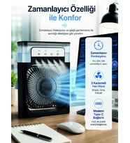 Su Hazneli Püskürtmeli Fan 1-3-5 Püskürtme Seçeneği, Type-C Güç Girişi