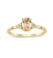 Morganite Oval Tektaş Pırlanta Yüzük