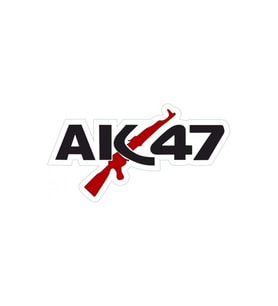 AK47 KELEŞ STİCKER KIRMIZI 15CM STİCKER - ETİKET