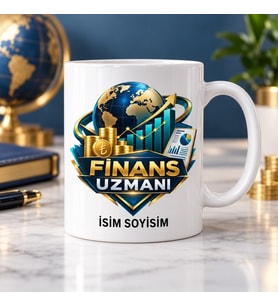 Finans Uzmanı Kupa Bardak Dünya Küresi ve Yükselen Grafik Tasarımı