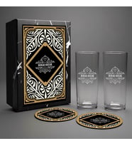 Kişiye Özel Premium Rakı Bardağı Seti – 2’li Bardağıyla – Premium Kutuda – Amcaya Hediye